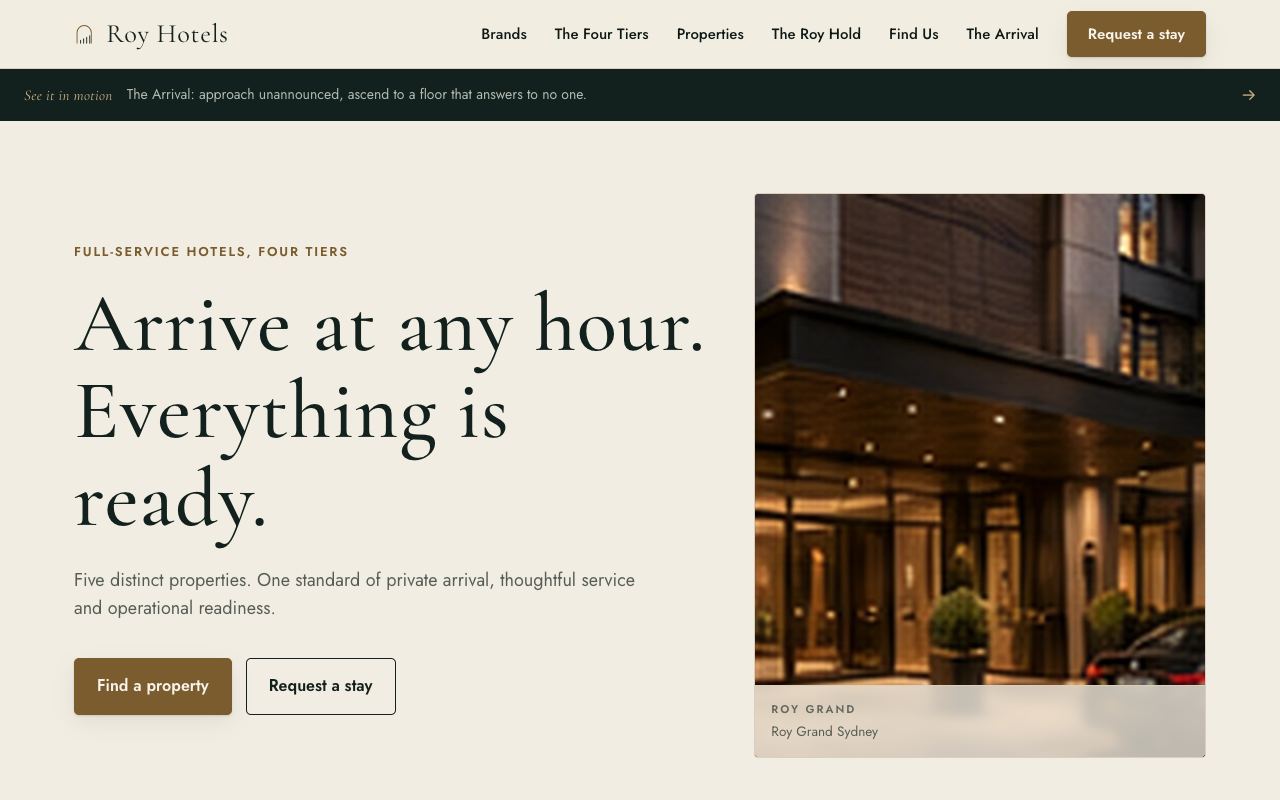 Roy Hotels, Hospitality · hotel group