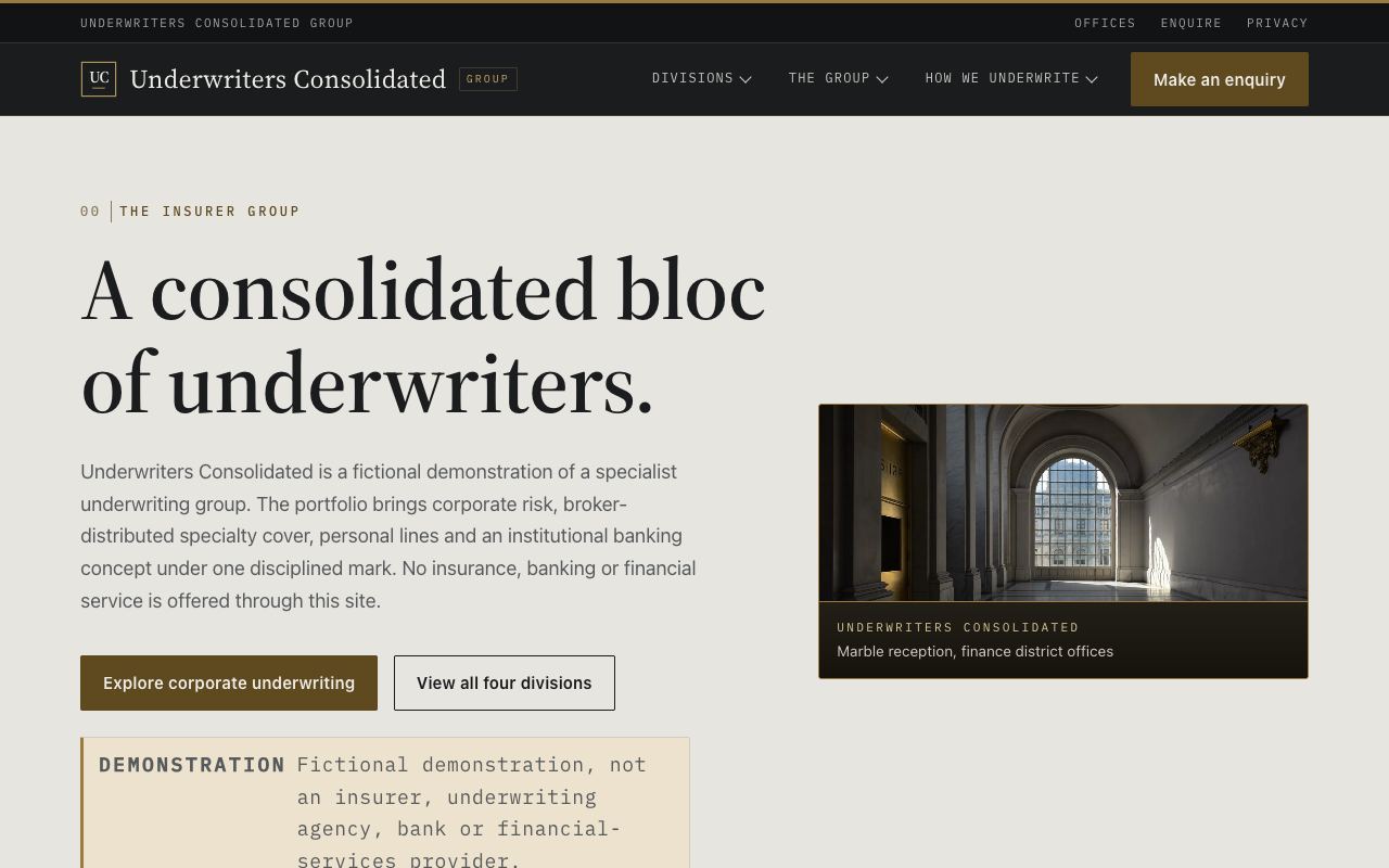 Underwriters Consolidated, Finance · underwriting group