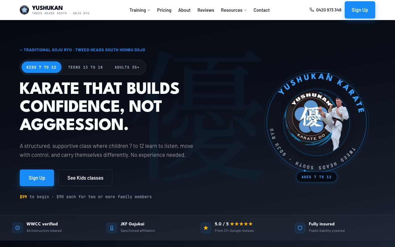 Yushukan Karate, Martial arts · Tweed Heads South